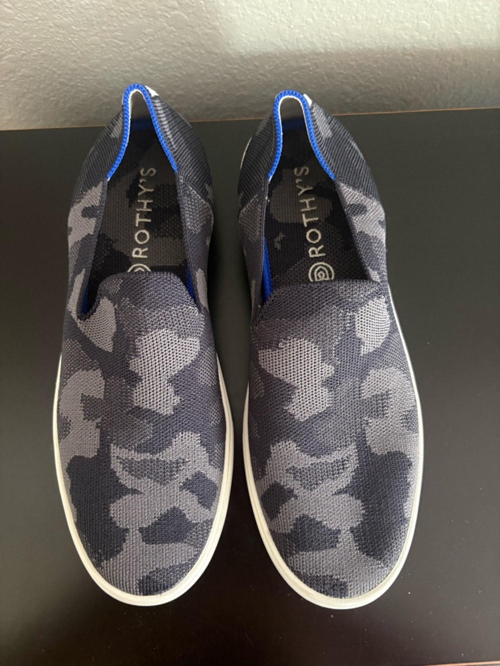 Rothy's women’s Slip-On Sneakers in Gray Camo